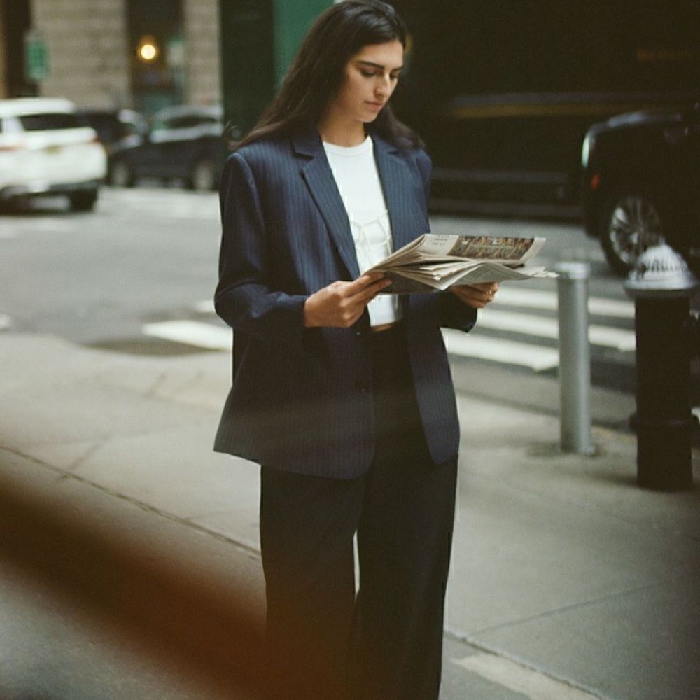 Mare Mare X Anthropologie pinstripe blazer - Picture 3 of 8